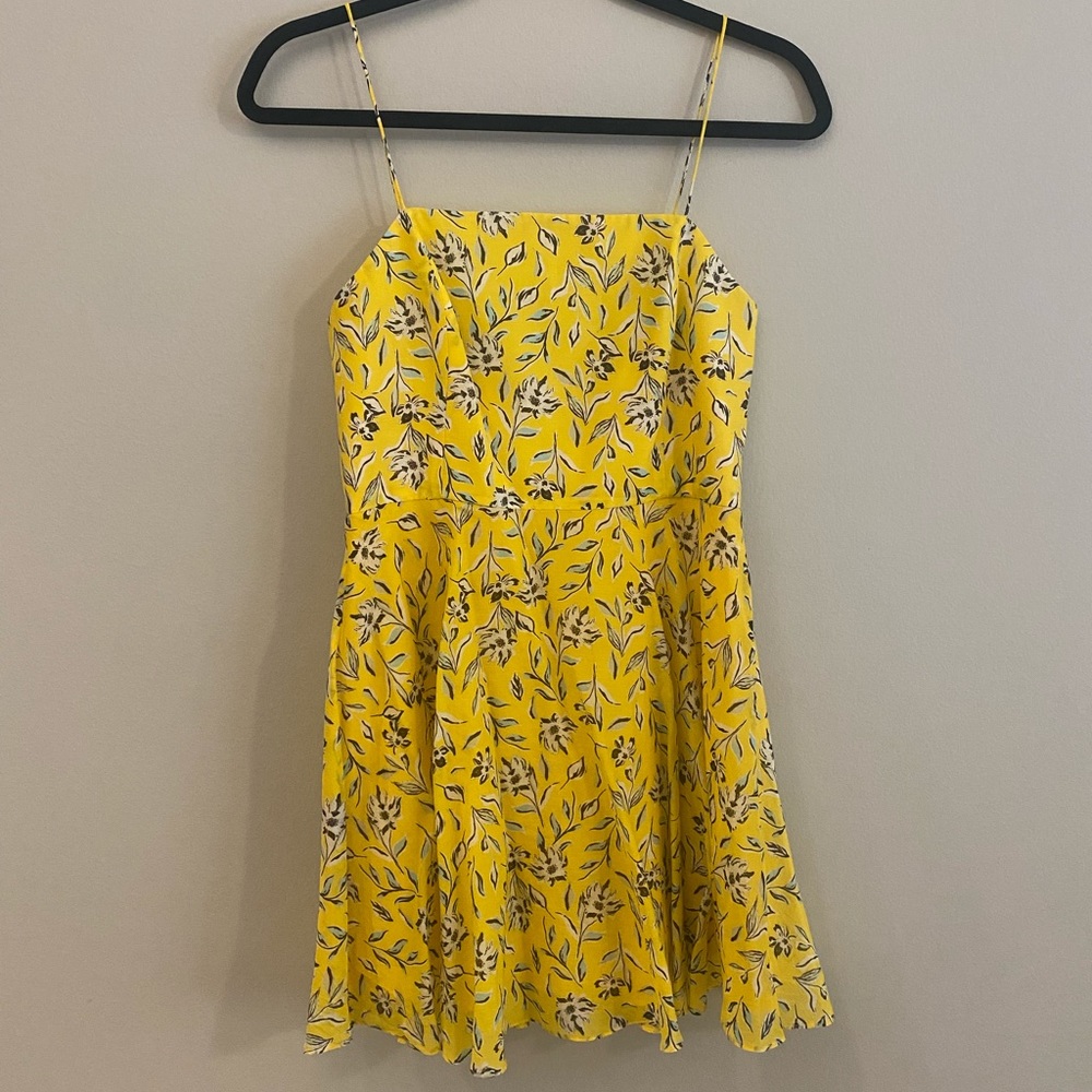 Alice + Olivia Yellow Floral Mini Dress